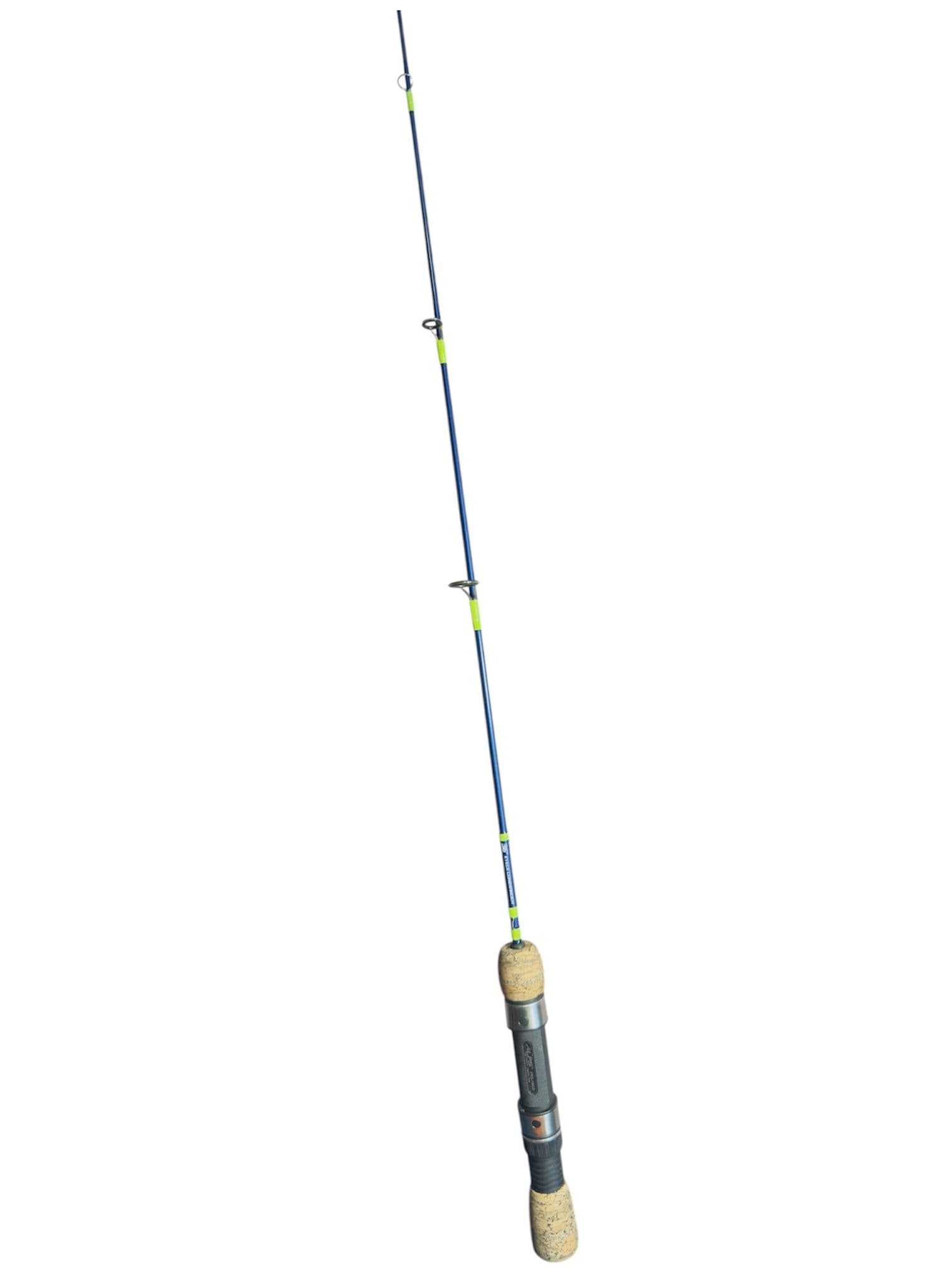 36" Metallic Blue Eyece Commander, Chartreuse Thread, Custom Cork Handle with Reel Seat