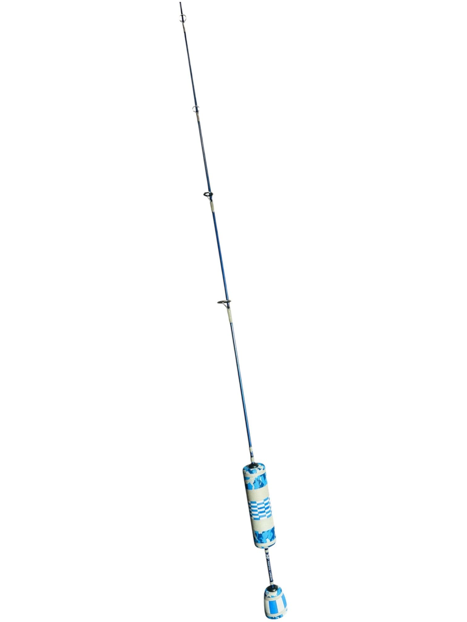 36" Metallic Blue Panfish Carbon, Gray Thread, Custom EVA Split Grip