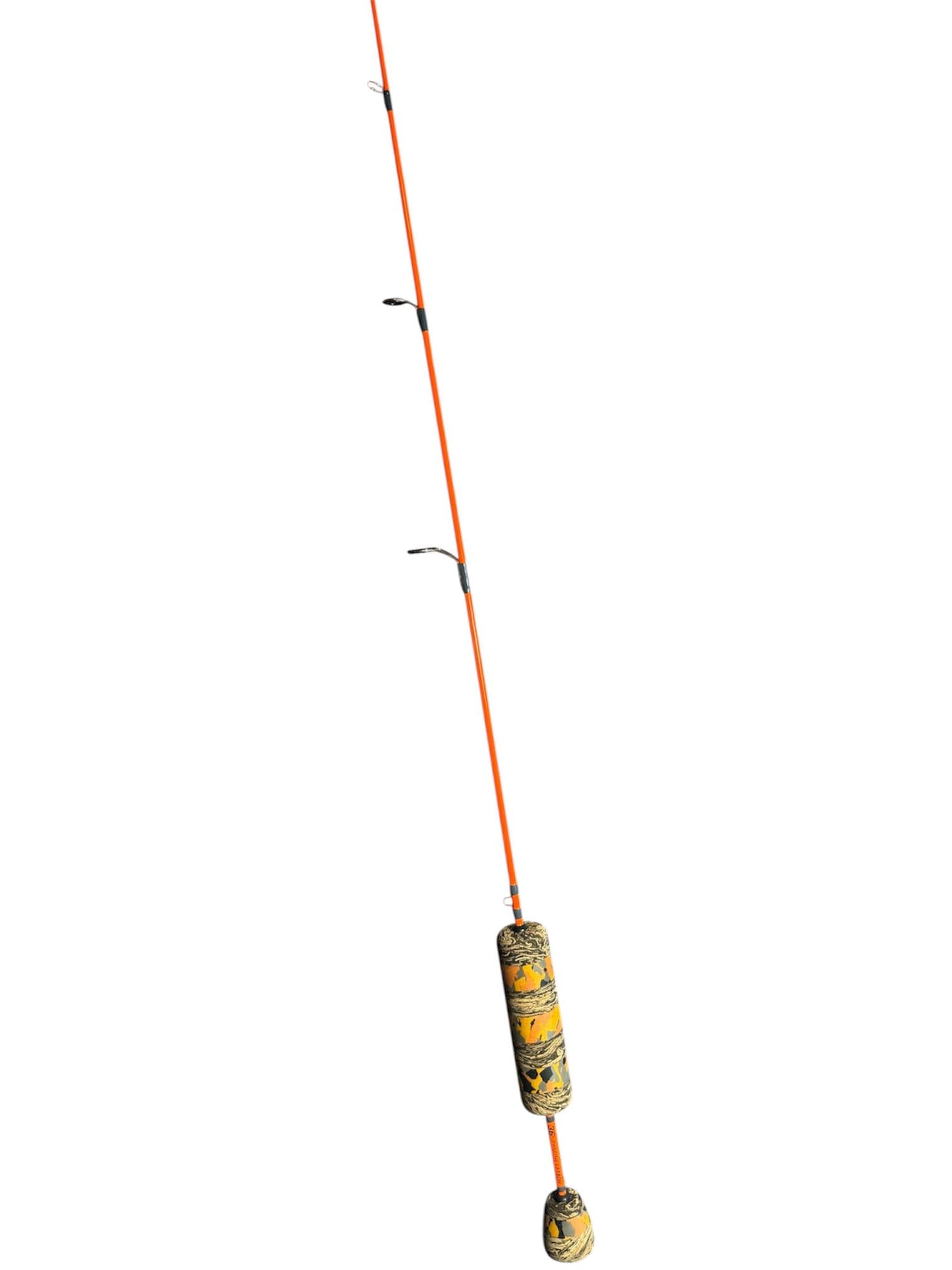36" Neon Orange Panfish Carbon, Gray Thread, Custom Orange Camo EVA/Cork Mix Split Grip