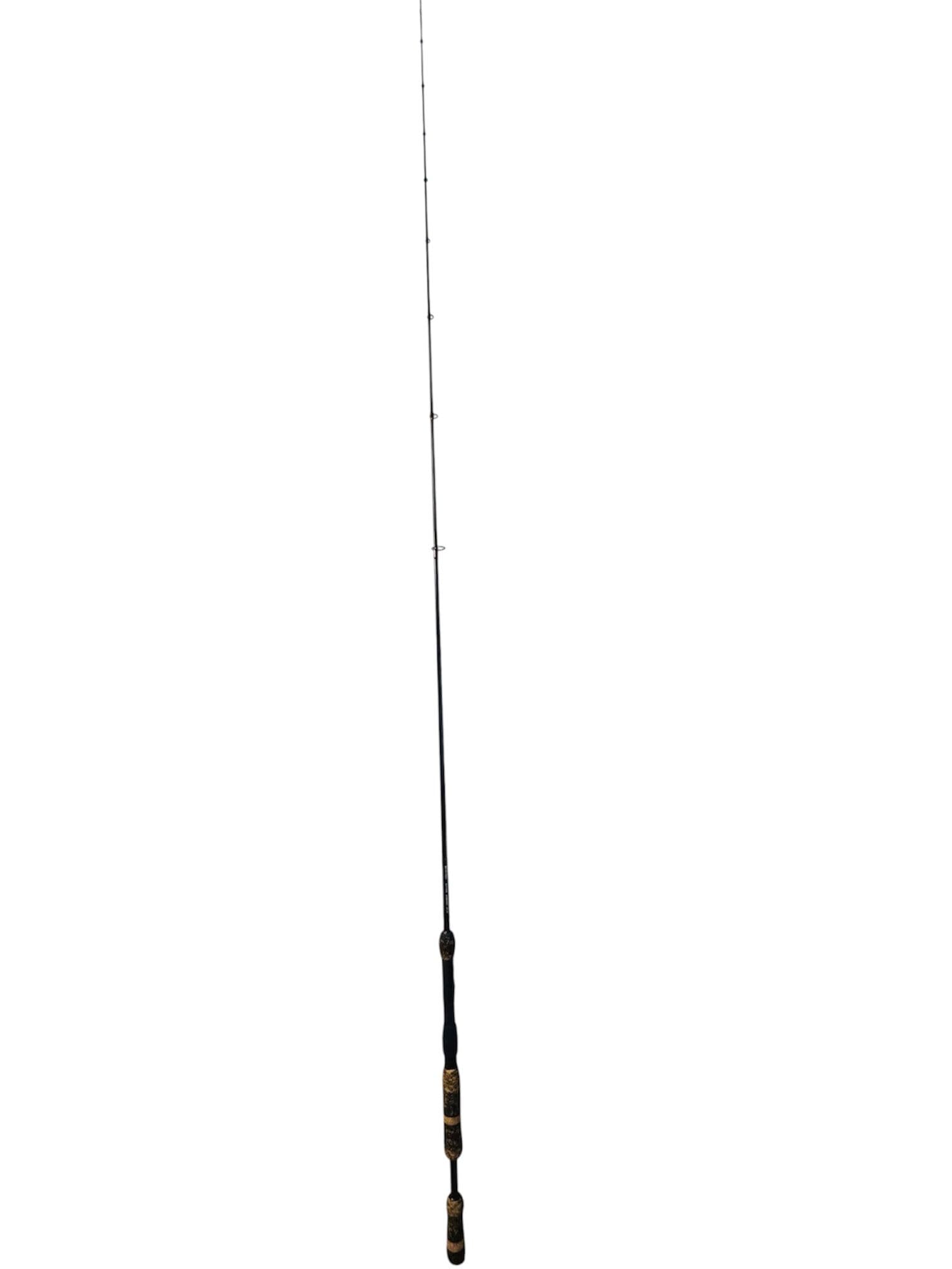 6'9" Black Medium Moderate Fast Bass Spinning, Copper Thread, Custom Cork Split Grip with Soft Touch Reel Seat