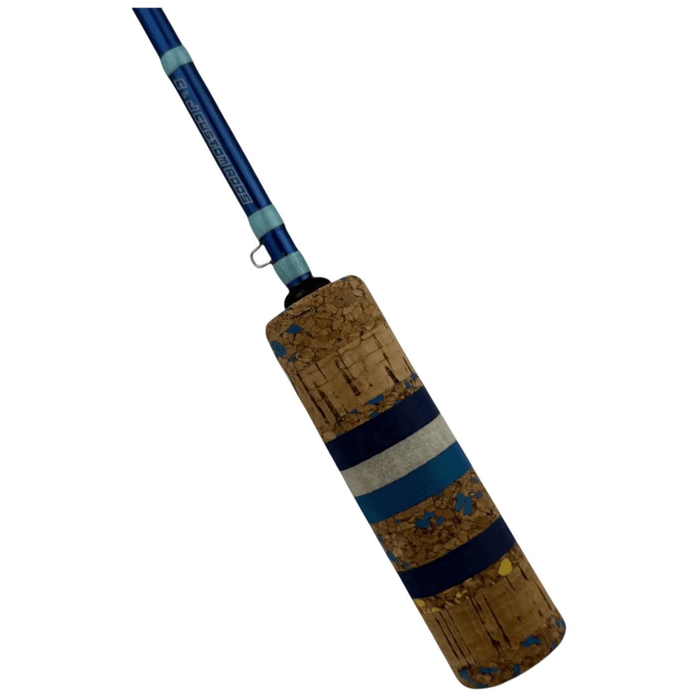 A Metallic Blue Rod Blank with Glow in the Dark Thread Wraps